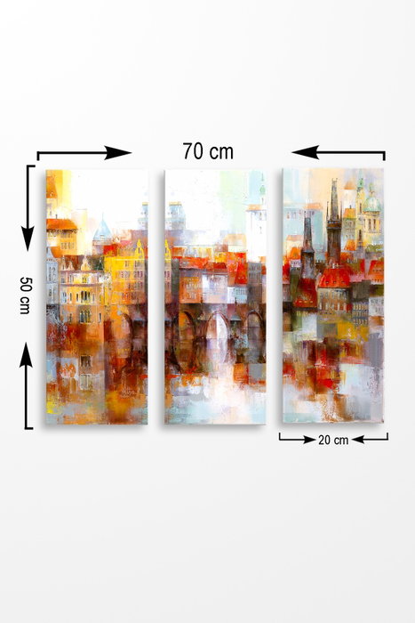 Wallity Cuadro Decorativo Multicolor de 3 Piezas en MDF